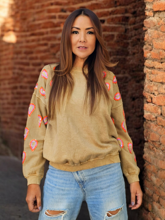 Sudadera con peaslys bordados