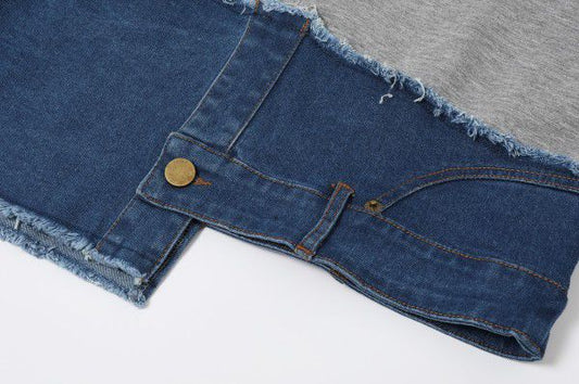 Blusa asimétrica con mezclilla