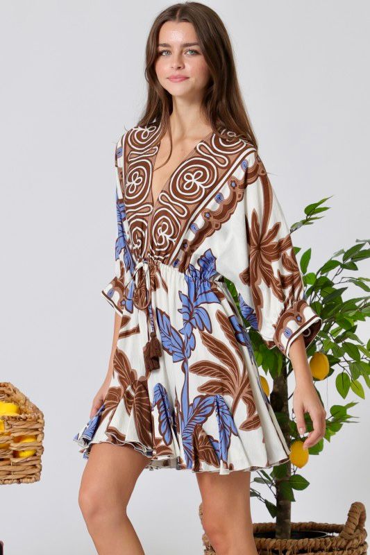 Vestido estampado flores con volantes