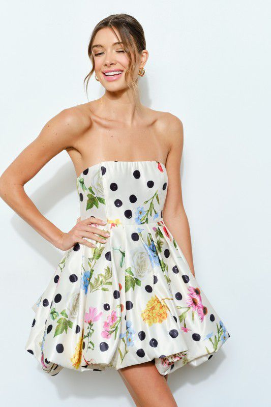 Vestido globo estampado