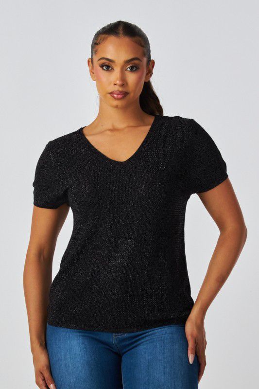 Blusa de punto con brillos