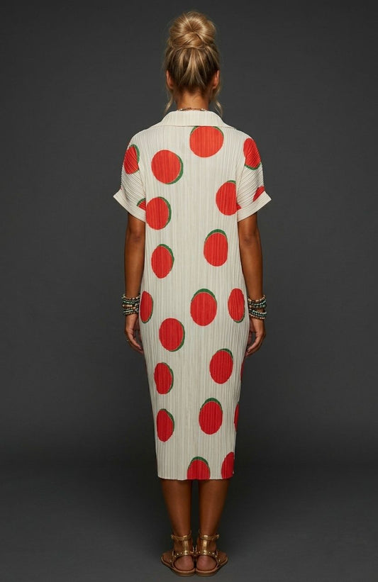 Vestido/ensamble plisado lunares