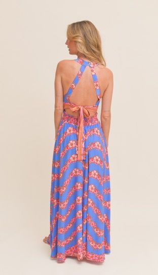 Vestido estampado halter