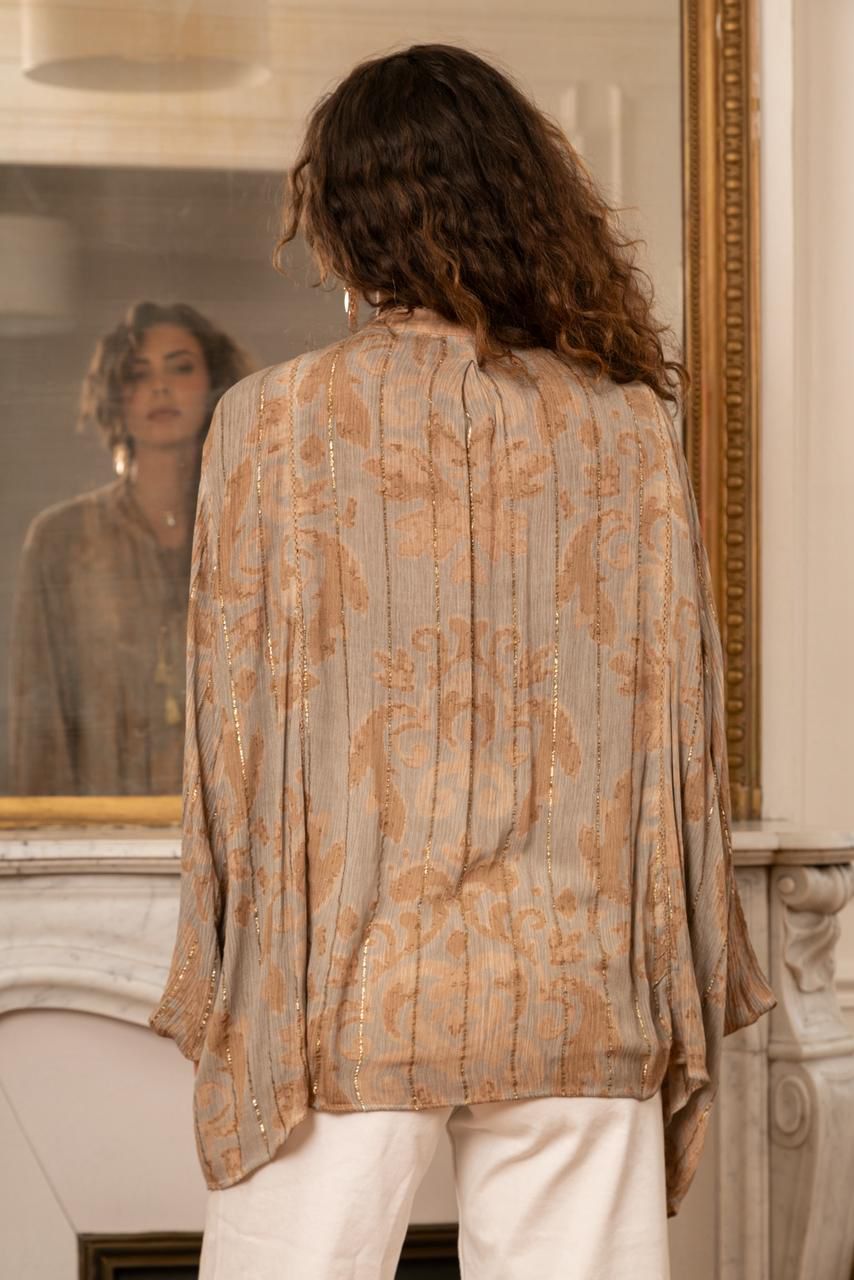 Blusa con lurex y amarre