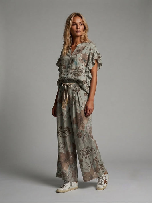 Set lino estampado