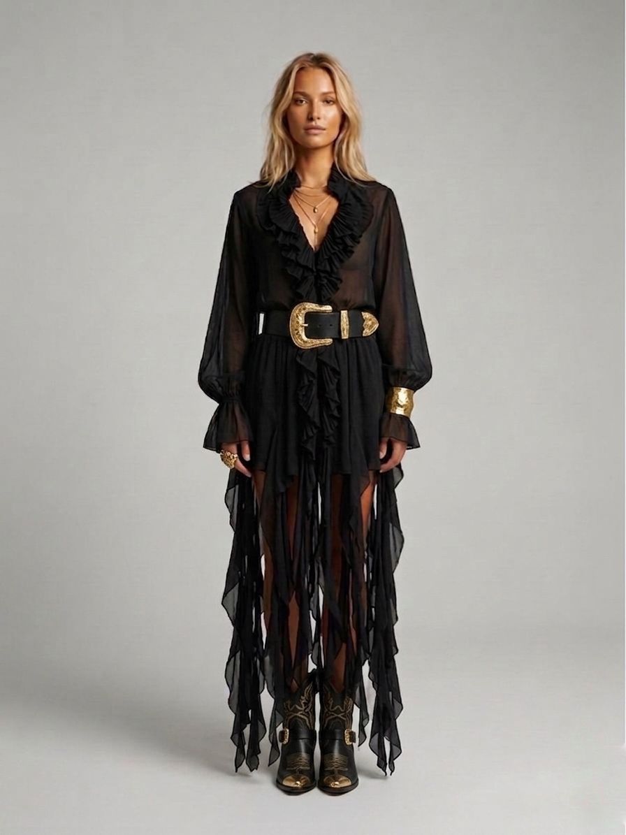 Vestido volantes