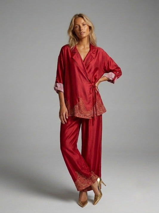 Set satinado estampado