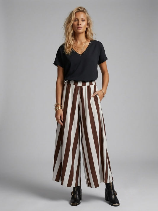 Pantalón línea A rayas