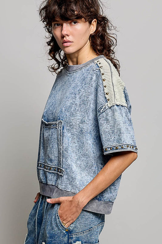 Blusa simulación mezclilla