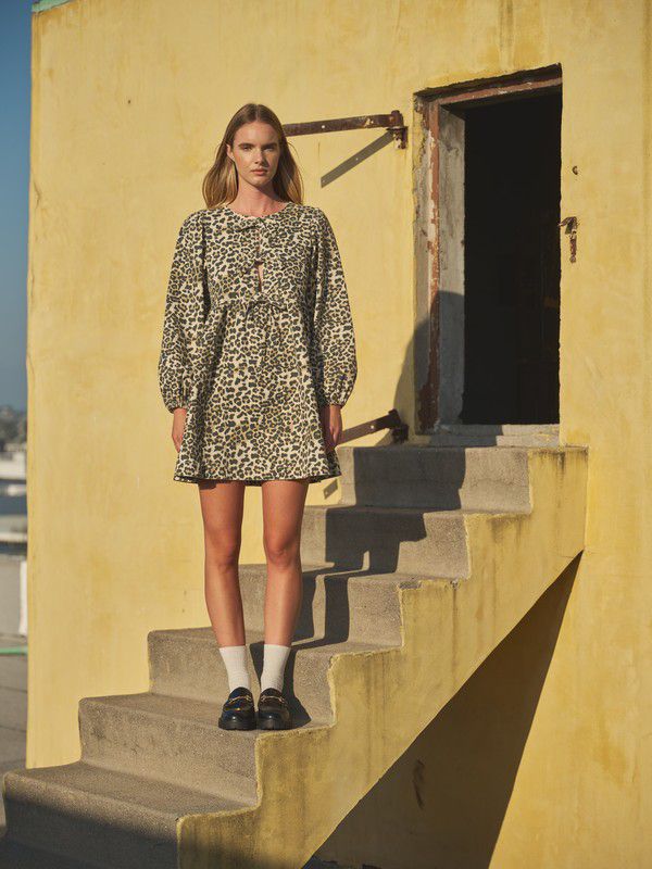 Vestido gabardina animal print