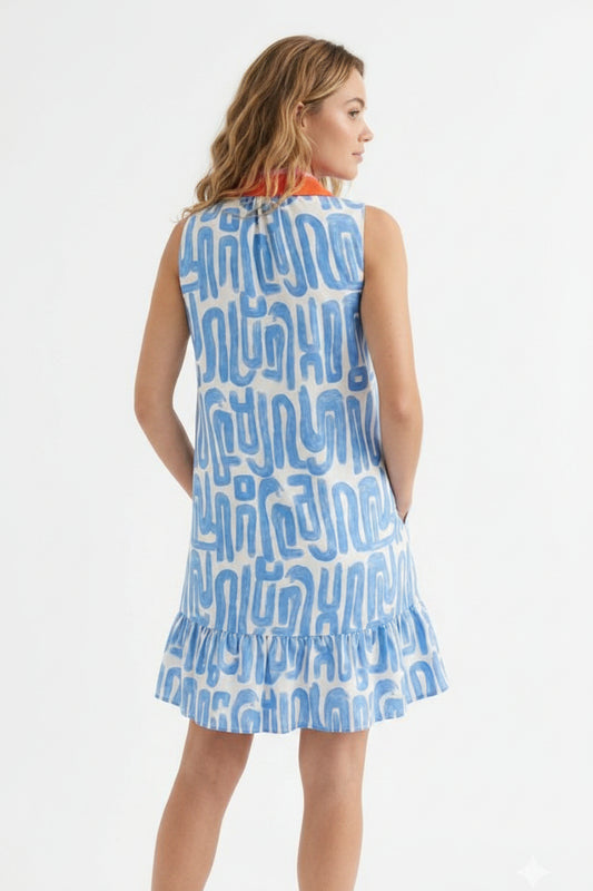 Vestido grecas con contraste
