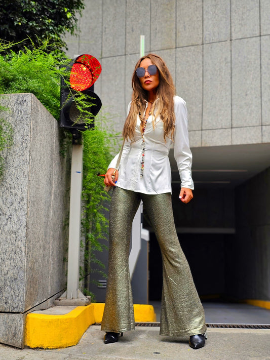 Pantalón stretch acampanado