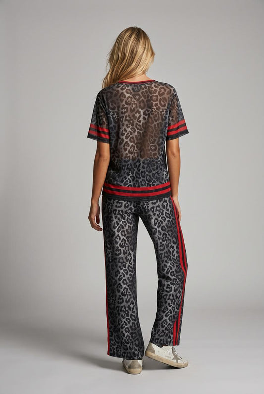 Set mesh animal print y franjas