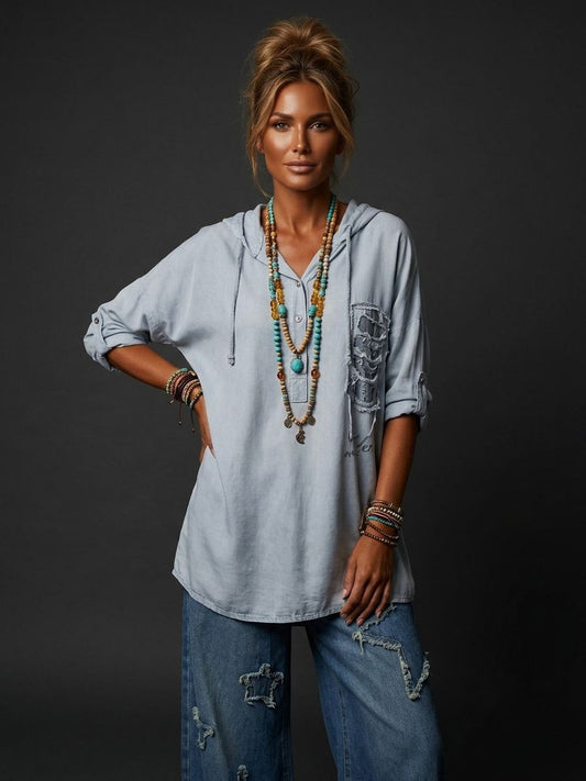 Blusa con capucha y lentejuela