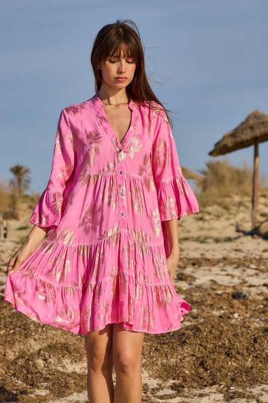 Vestido con flores en foil