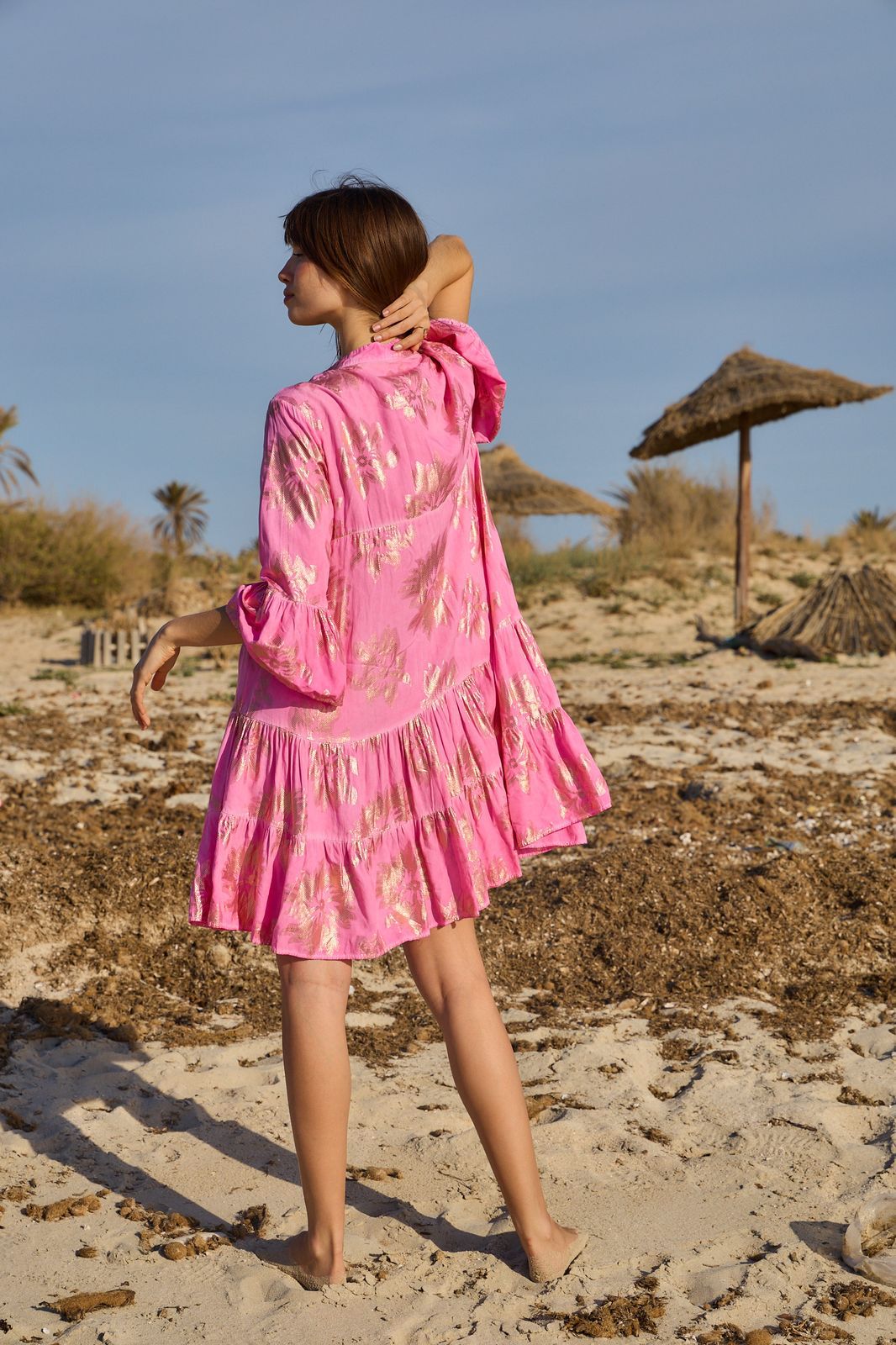 Vestido con flores en foil