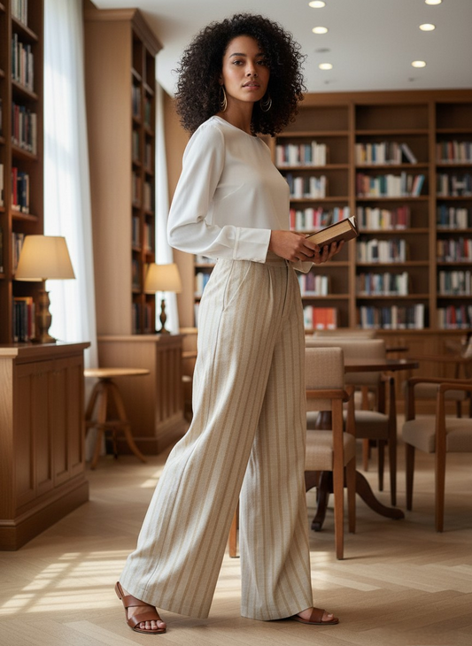 Pantalón Ligero de Rayas