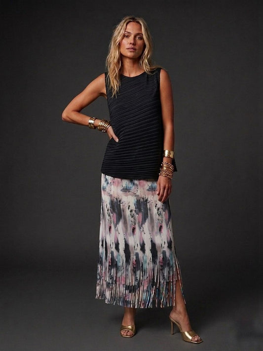 Set plisado blusa y falda barbas