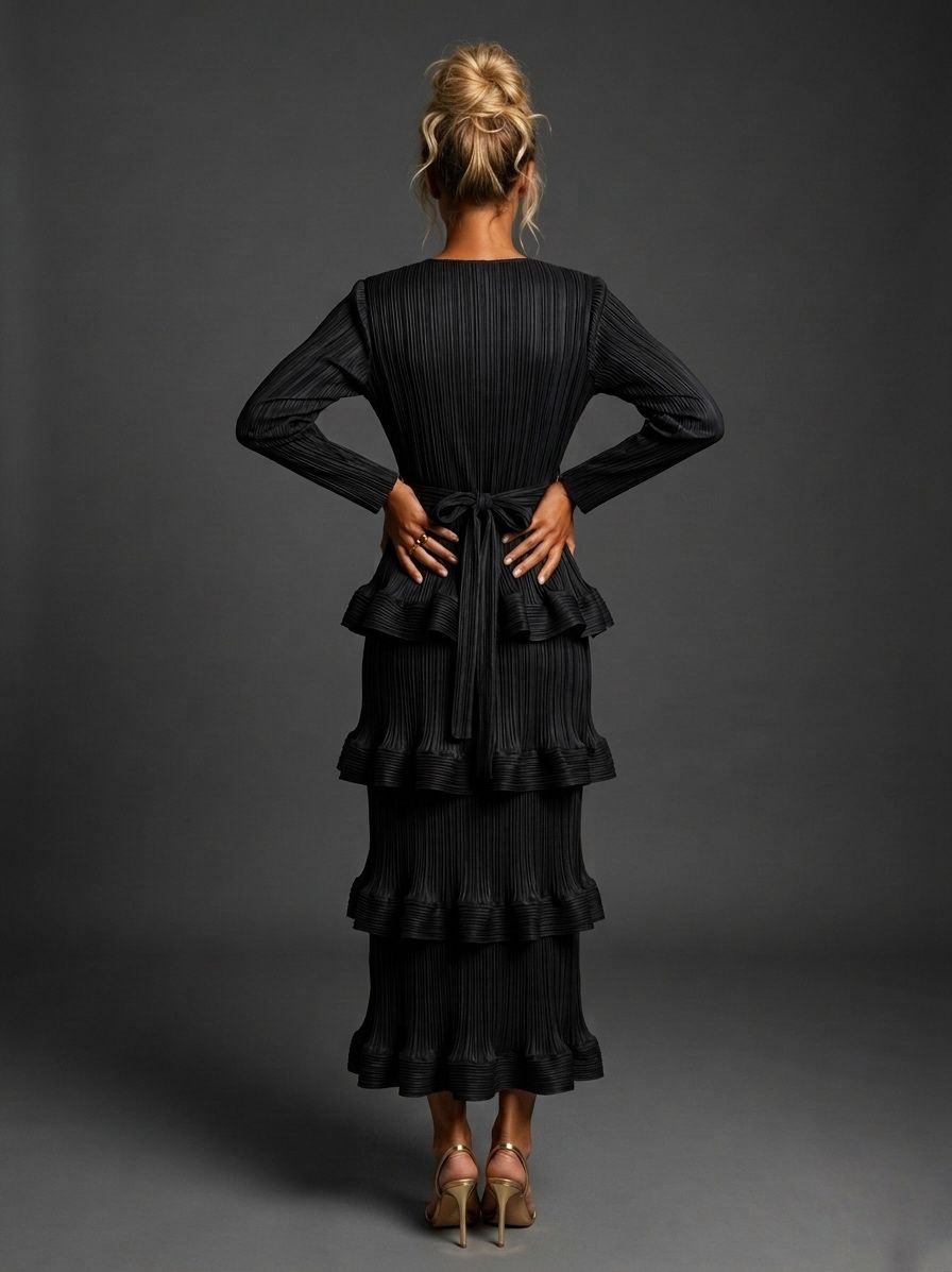 Vestido plisado niveles