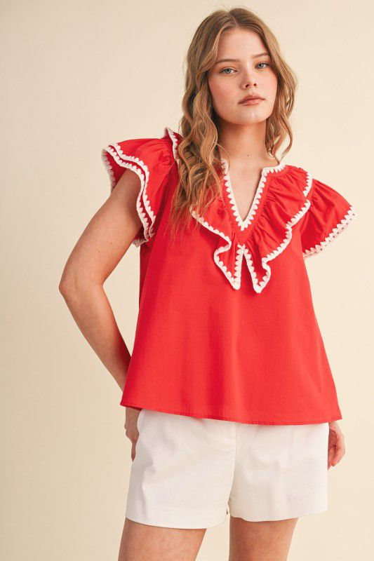 Blusa ribete en contraste