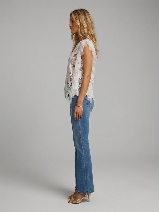 Blusa guipiur con tul