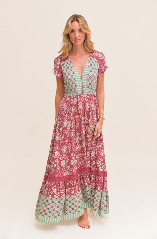 Vestido estampado botones