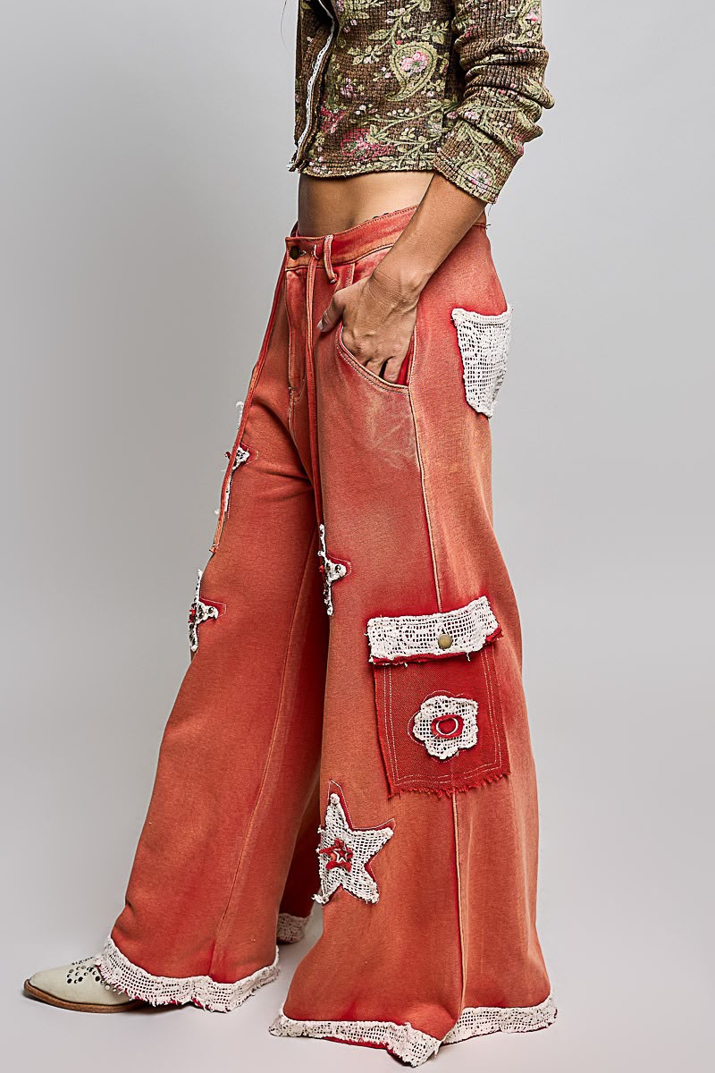 Pantalón deslavado estrellas