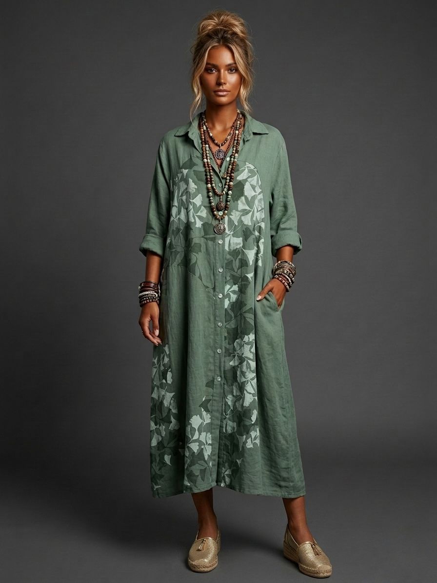 Vestido camisero lino
