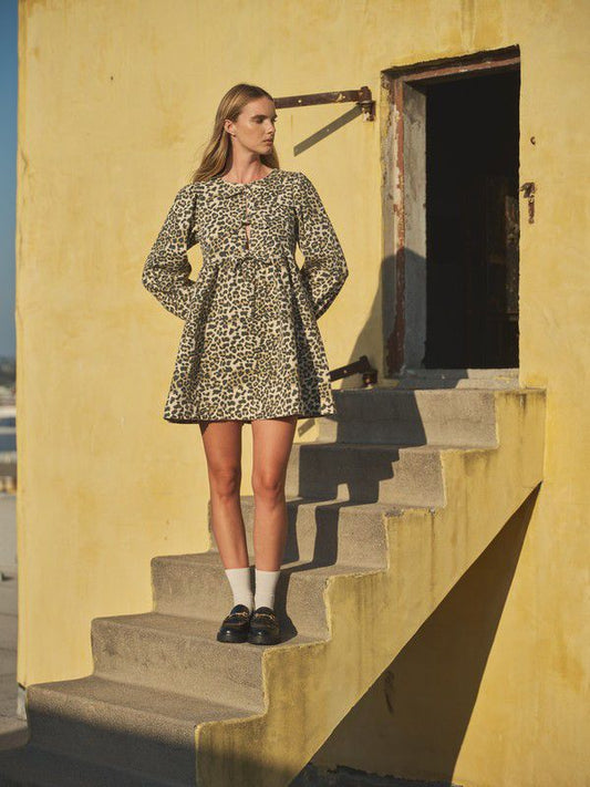 Vestido gabardina animal print