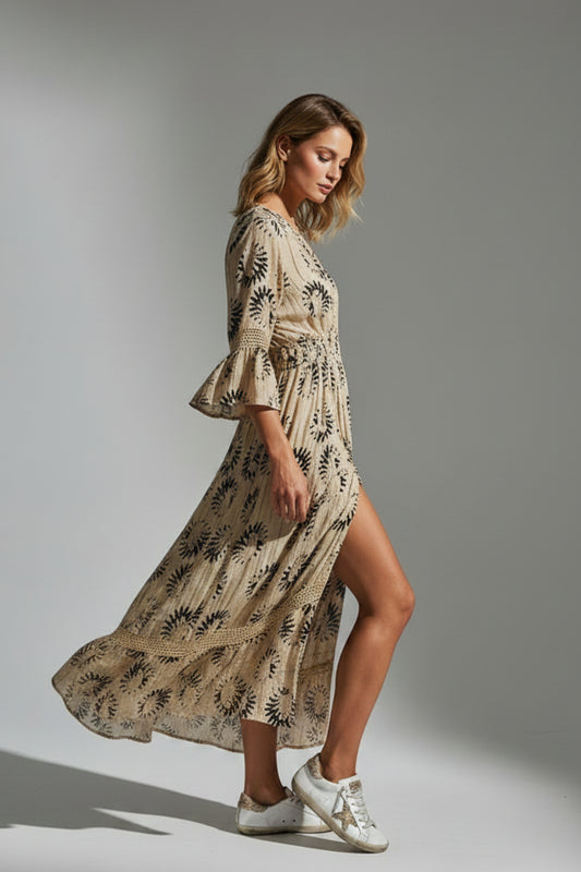 Vestido asimétrico estampado