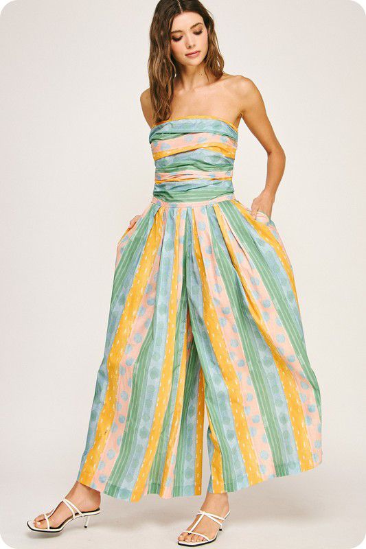 Entero drapeado estampado