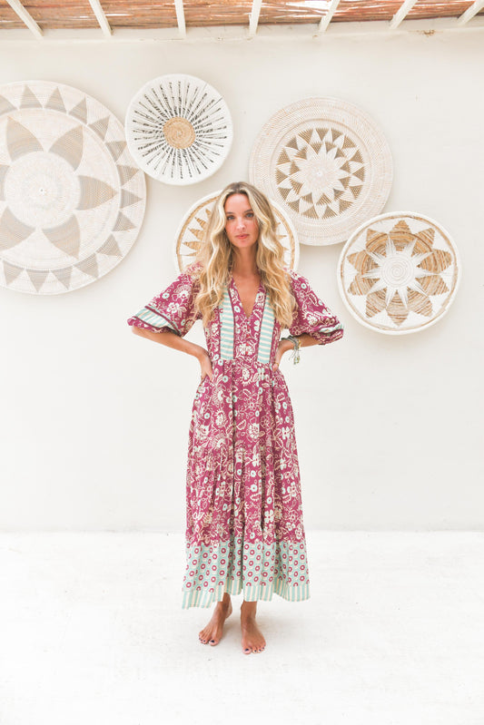 Vestido estampado manga larga