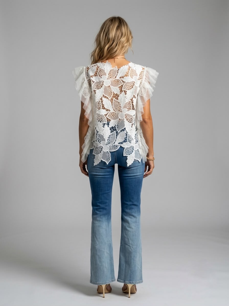 Blusa guipiur con tul