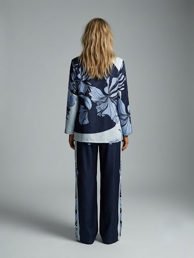 Set de saco y pantalón estampado flores