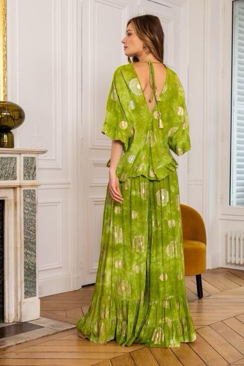 Pantalón estampado de foil