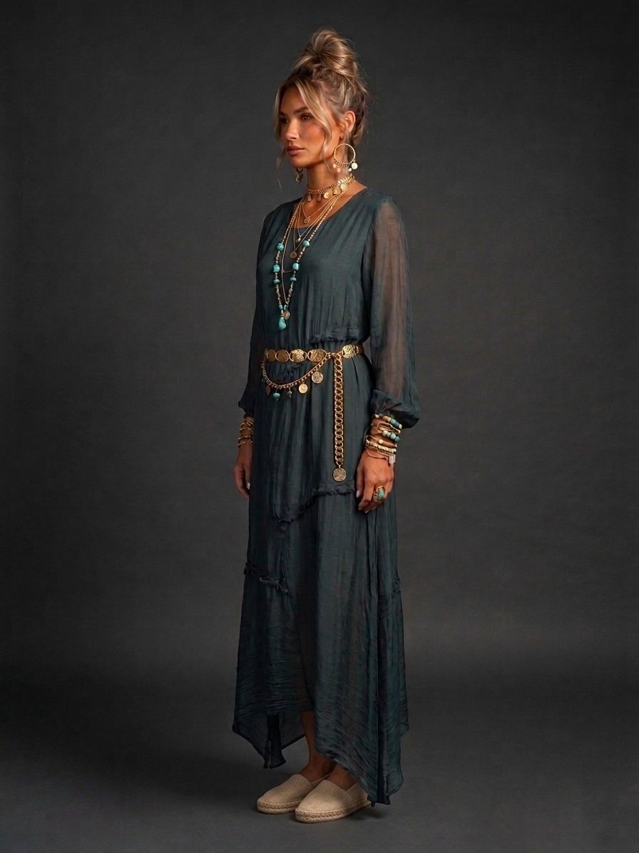 Vestido seda vivos