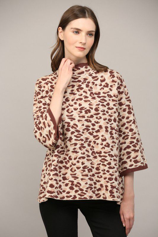 Blusa tejida animal print