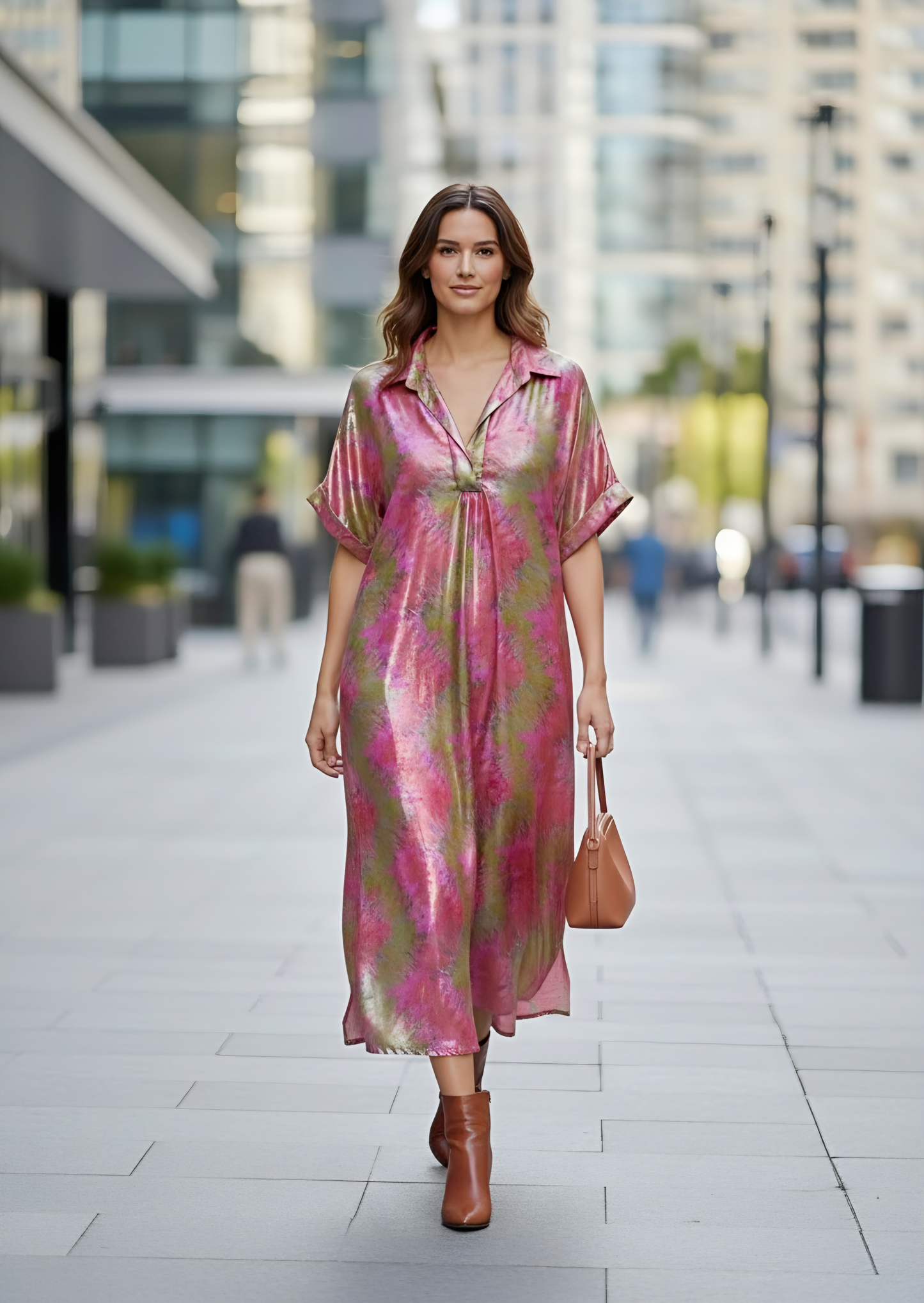 Vestido estampado metalizado