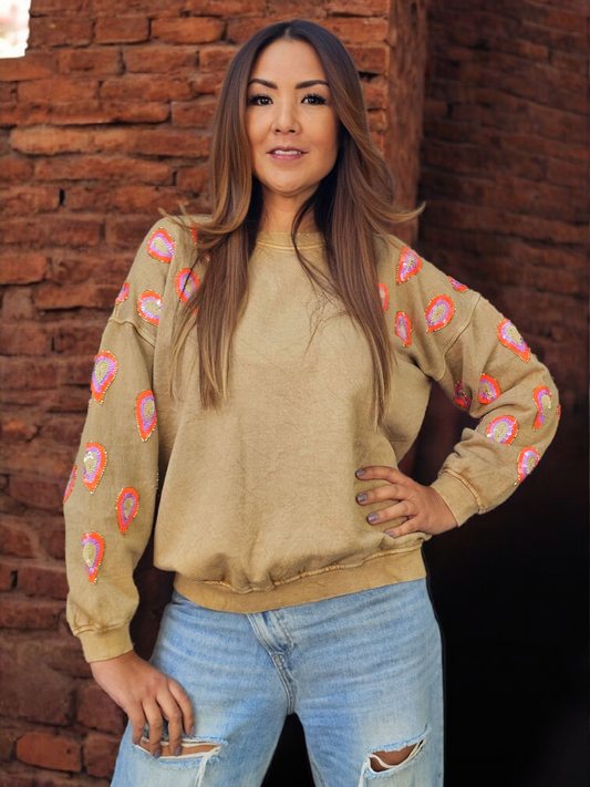 Sudadera con peaslys bordados