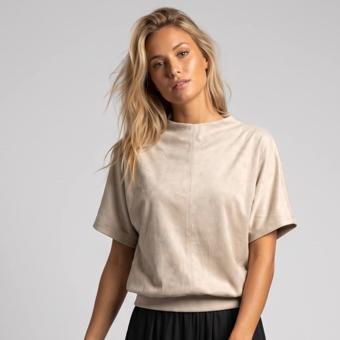 Blusa textura suede