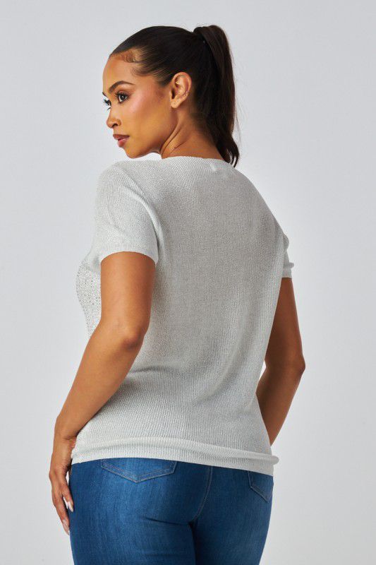 Blusa de punto con brillos