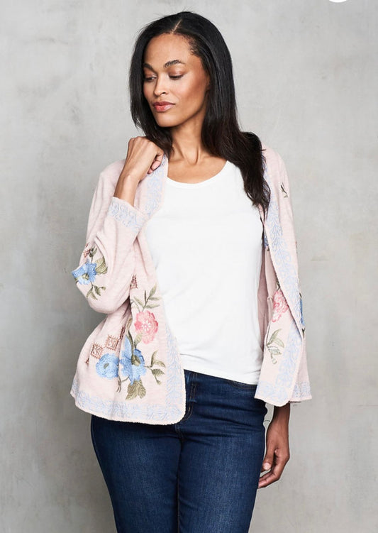 Suéter bordado con capucha