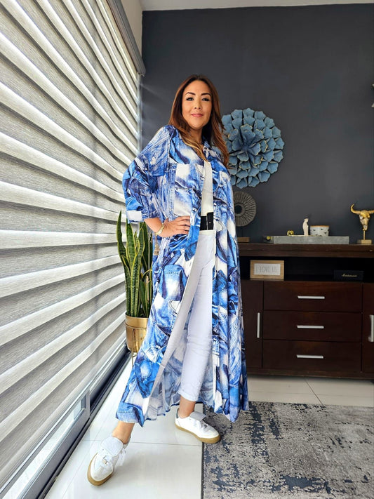 Vestido/ensamble estampado jeans