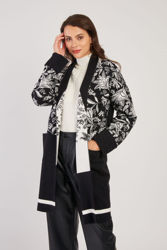 Suéter abierto flores