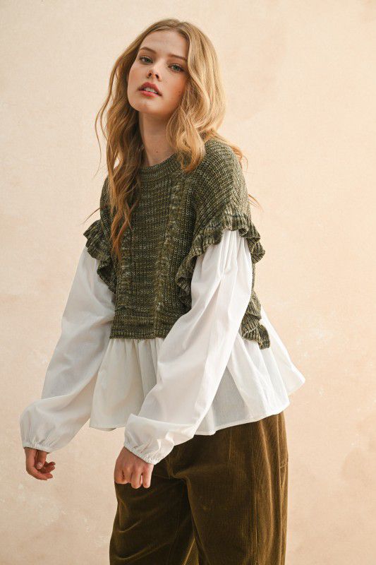 Blusa con simulación de suéter