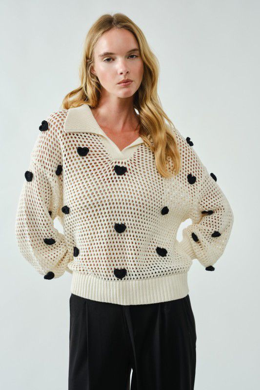 Suéter de corazones  crochet