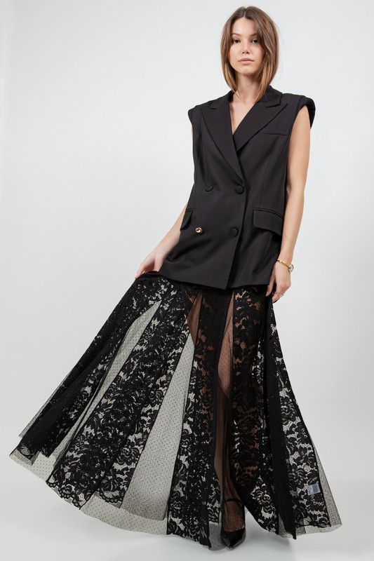 Falda encaje combinada