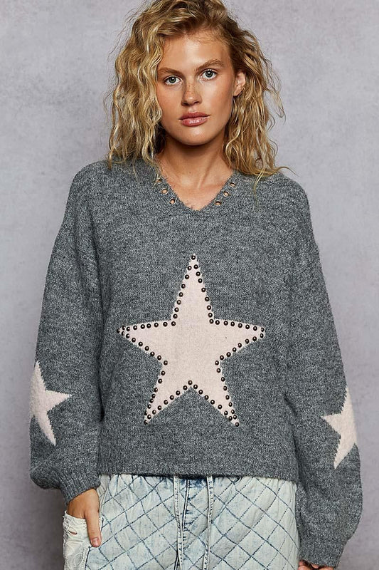 Suéter estrella con estoperoles