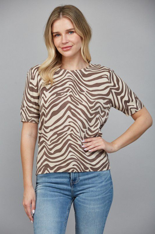 Blusa de punto animal print