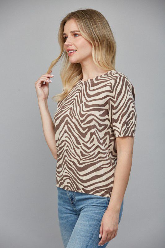 Blusa de punto animal print